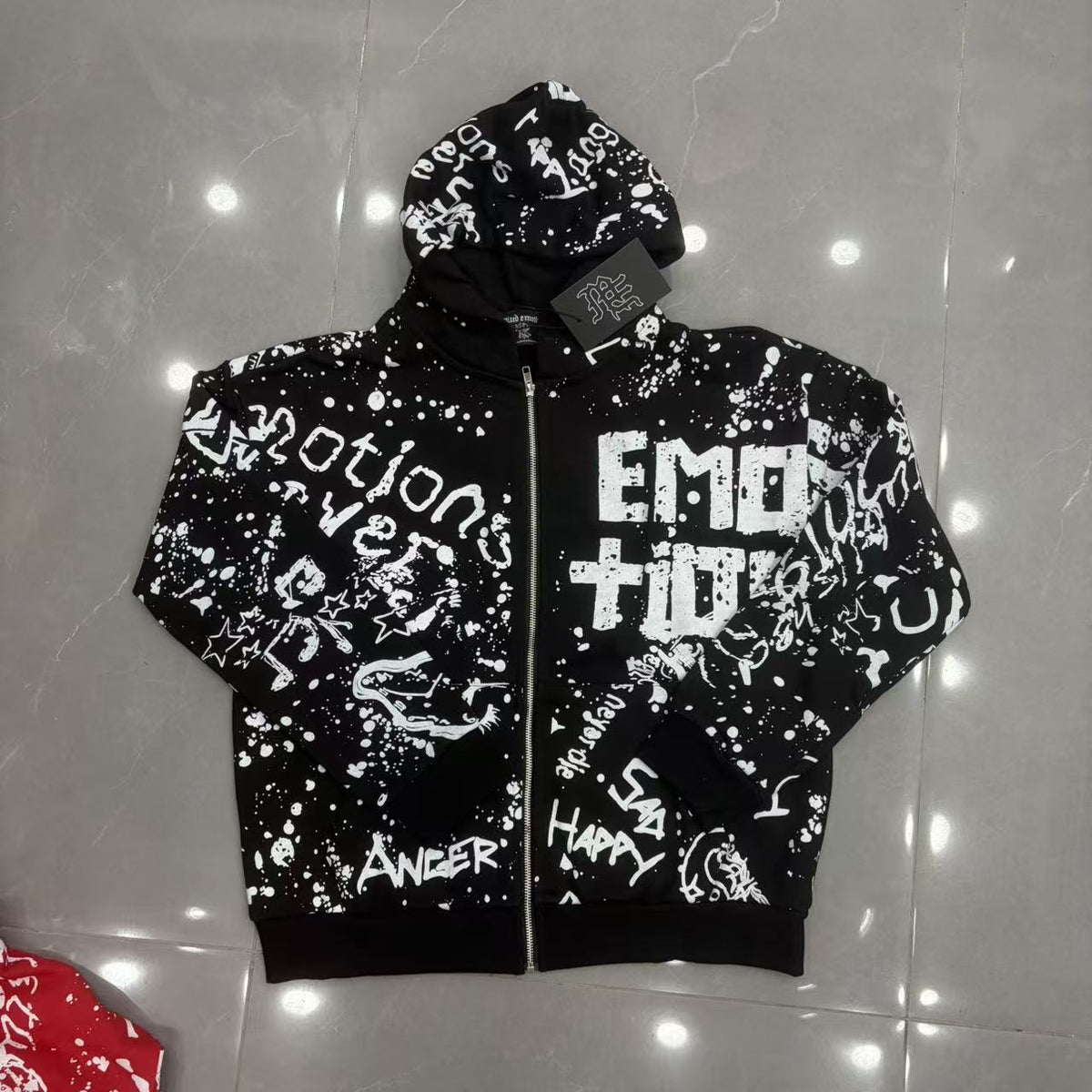 Cross border fashion new MIXEDEMOTION American street hip-hop pure cotton highly restored hooded sweatshirt