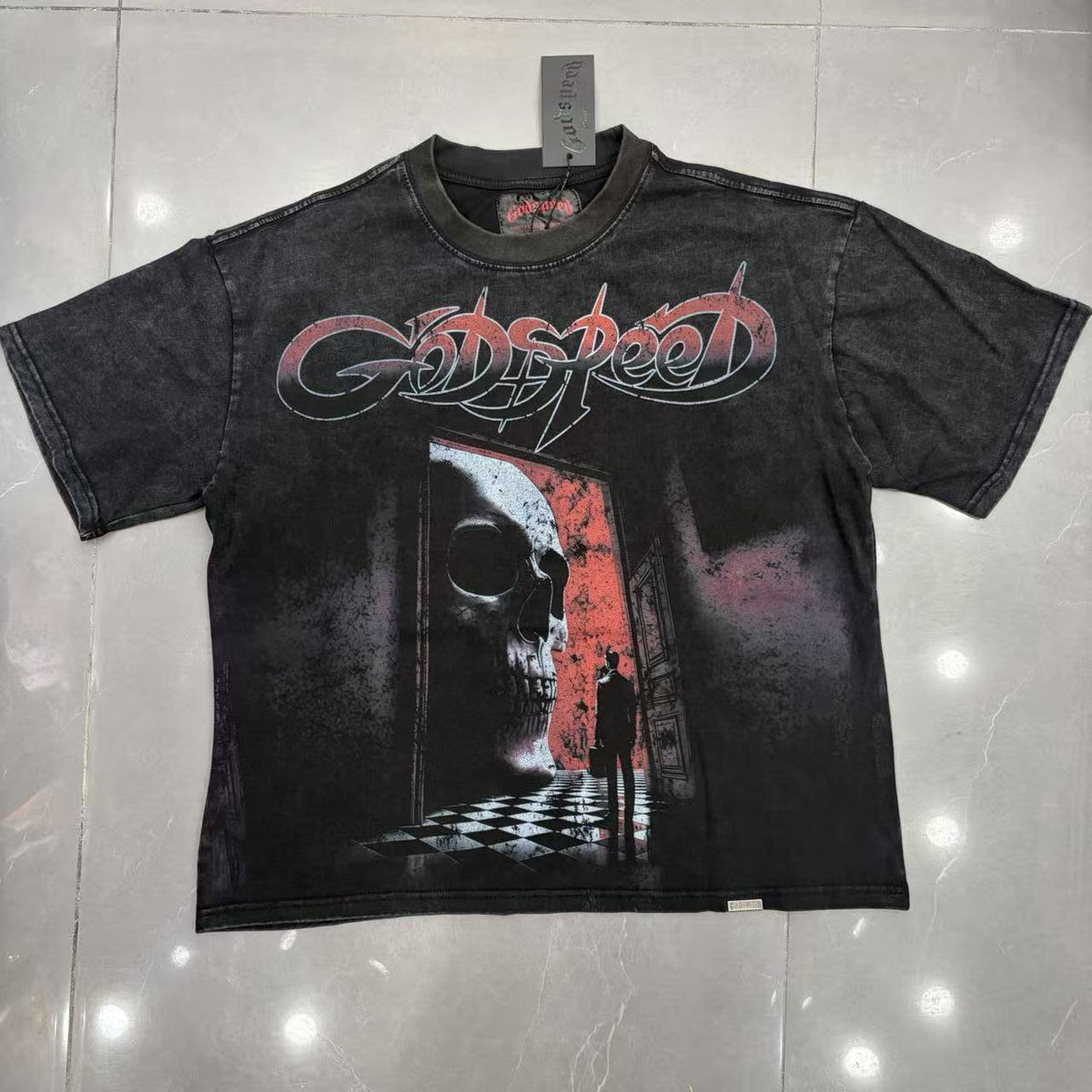 Cross border fashion Godspeed new American street hip-hop pure cotton retro vintage casual versatile short sleeved shirt