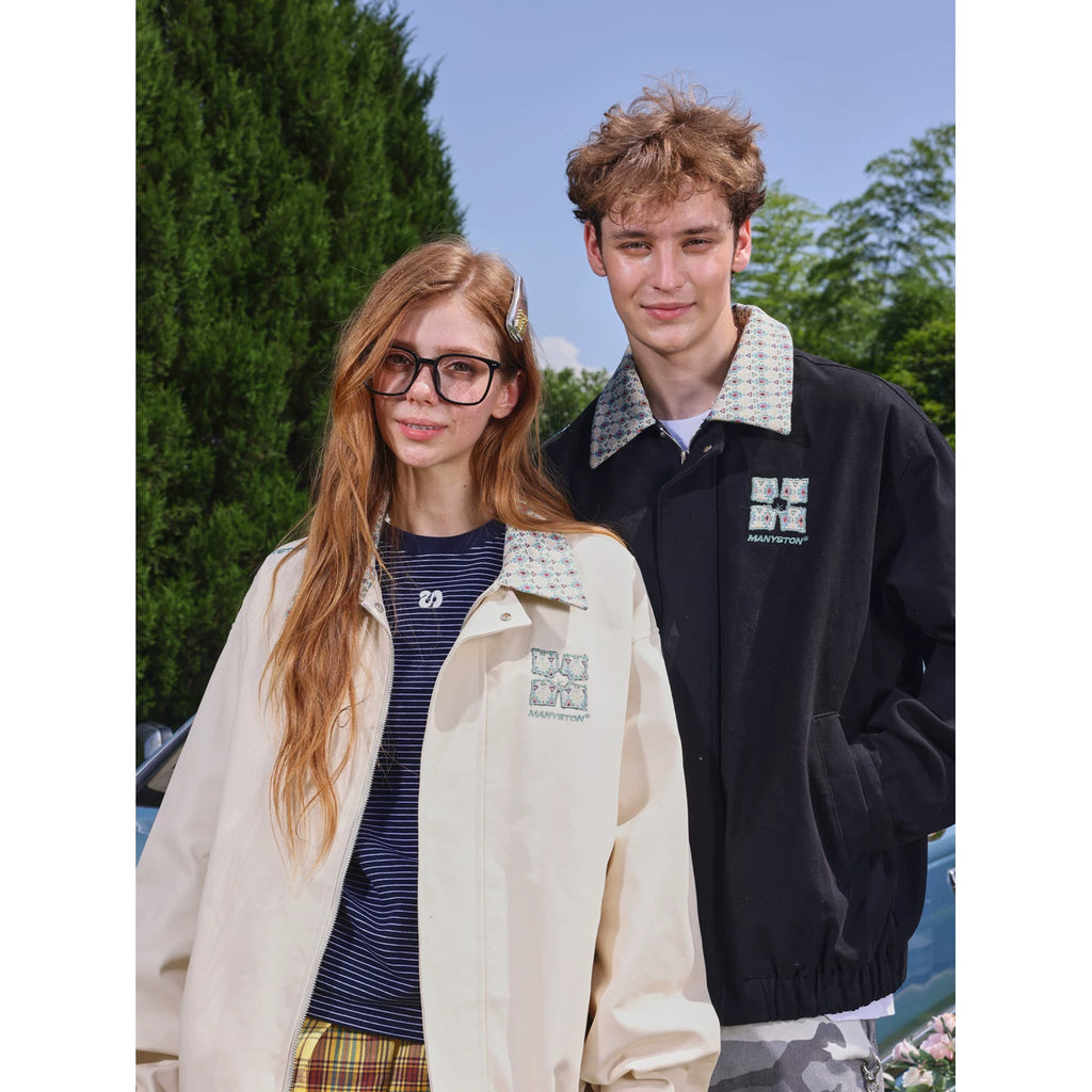 MANYSTON American pure cotton embroidered baseball jacket men's spring and autumn trendy brand European and American street flying jacket