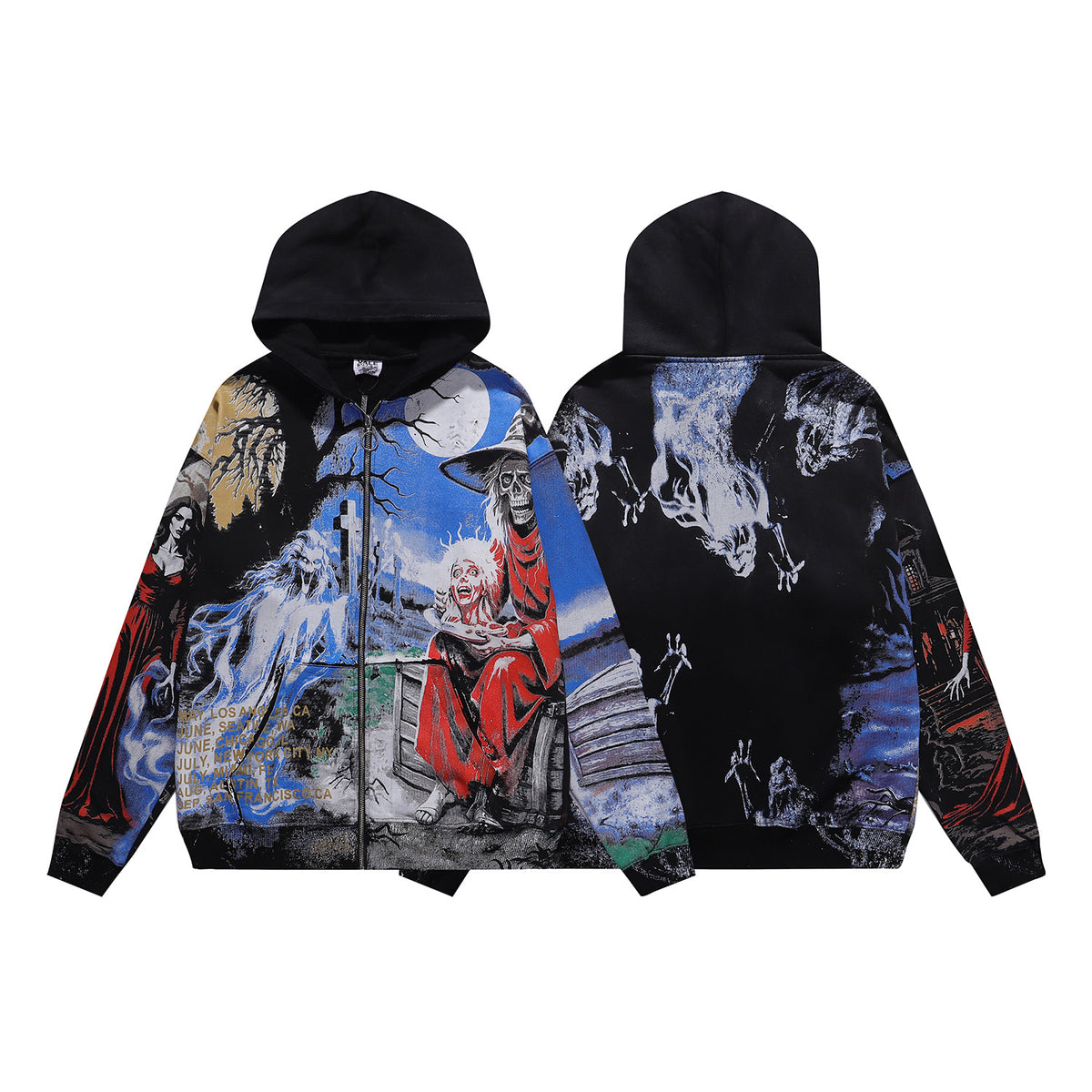 Cross border fashion VALE autumn and winter new printed hip-hop street style pure cotton casual versatile hooded sweatshirt
