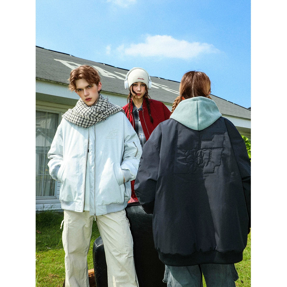 Celebrity style MANYSTON American high street pilot jacket, cotton jacket, couple baseball jacket, cotton jacket, casual jacket