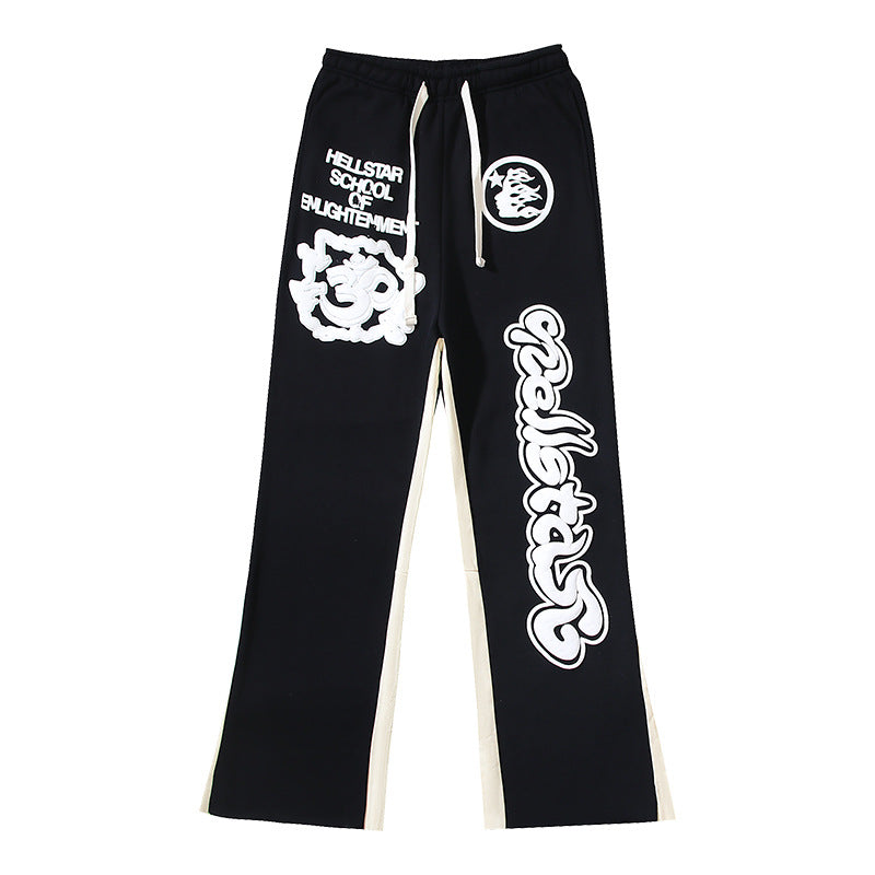 Cross border Fashion Hellstar Washed Retro Hip Hop American Street Printed Casual Cotton Pants Bathroom Pants