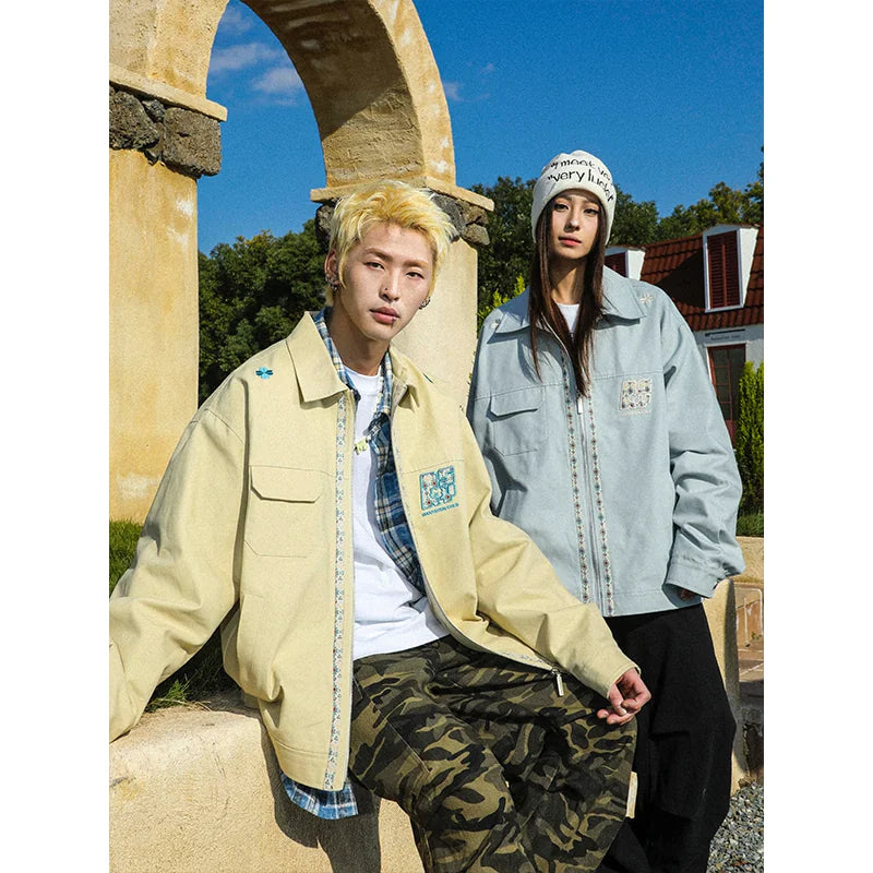 Manyston american high street youthcasualoutwearmen's spring autumfashionable brandcouppure cottonworkwearjacket