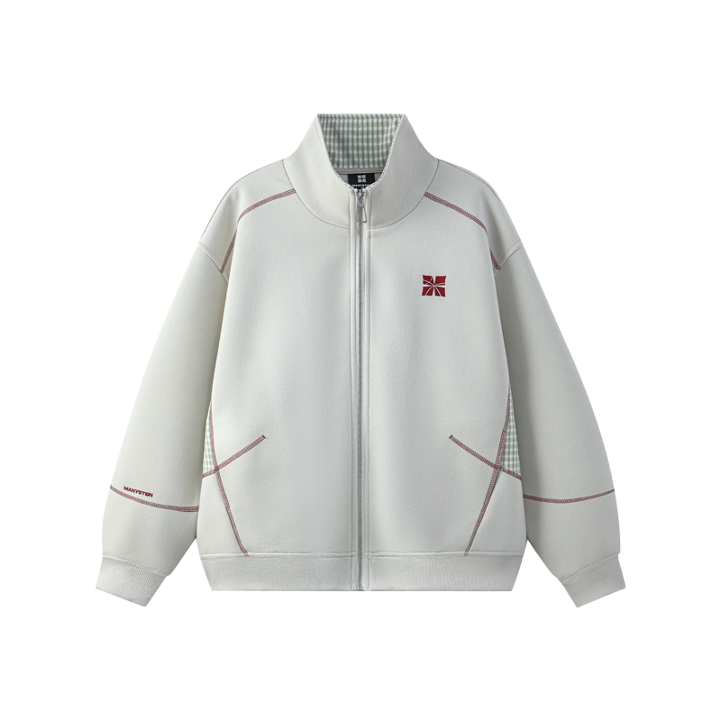 MANYSTON American fashion brand 420g heavyweight lapel cardigan sweatshirt men's style spring and autumn couple's top jacket