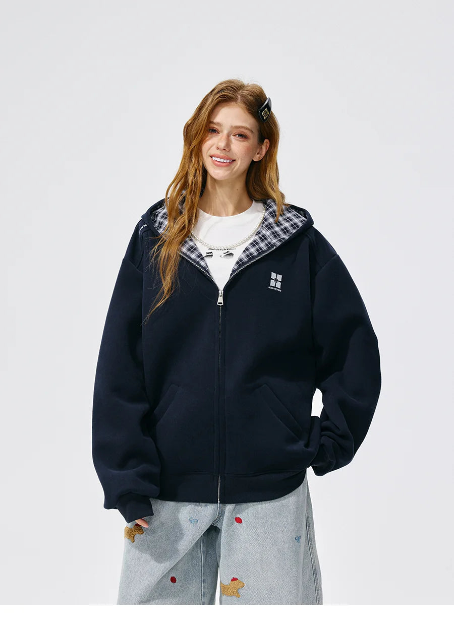 Hao Yiran's same style MANYSTON American hooded cardigan sweatshirt men's spring and autumn loose hoodie jacket
