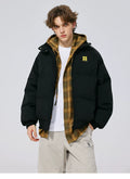 MANYSTON American Trendy Brand Stand up Cotton Jacket Men's Winter Youth Thick Cotton Jacket Couple's Casual Jacket