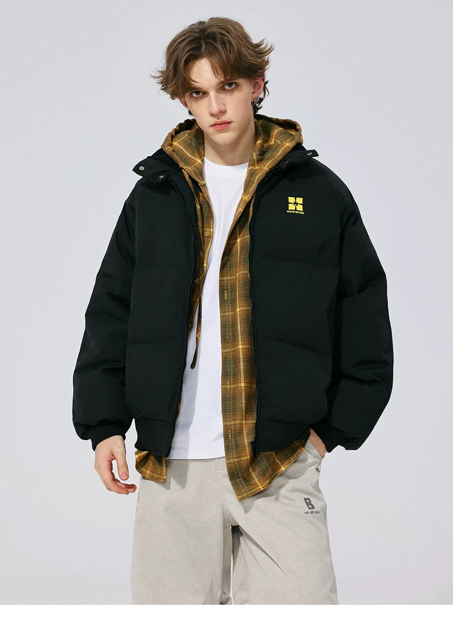 MANYSTON American Trendy Brand Stand up Cotton Jacket Men's Winter Youth Thick Cotton Jacket Couple's Casual Jacket