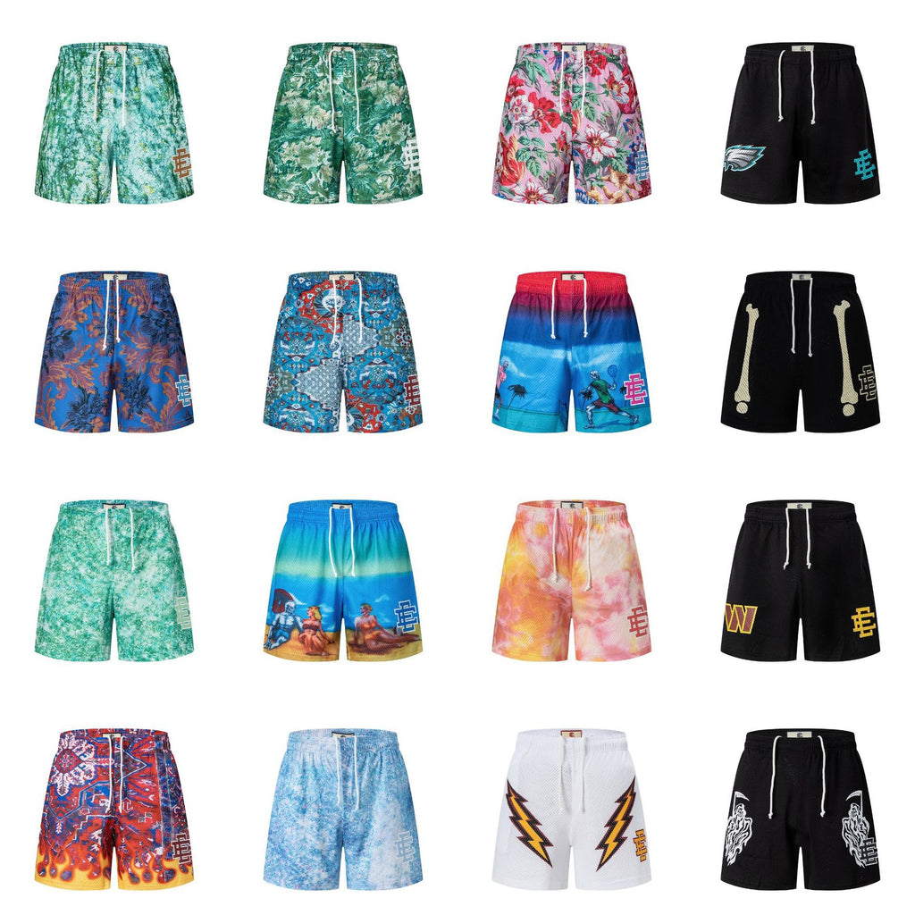 Cross border fashion Eric Emanuel's new American printed breathable, versatile and comfortable summer casual shorts