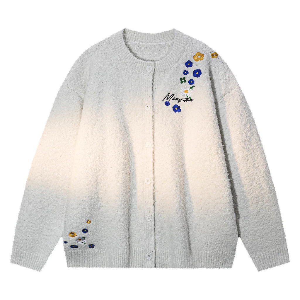 MANYSTON American Knitted Cardigan Sweater Men's Spring and Autumn Trendy Brand Loose Couple's Casual Long Sleeve Coat