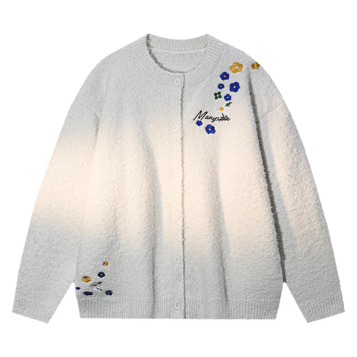 MANYSTON American Knitted Cardigan Sweater Men's Spring and Autumn Trendy Brand Loose Couple's Casual Long Sleeve Coat
