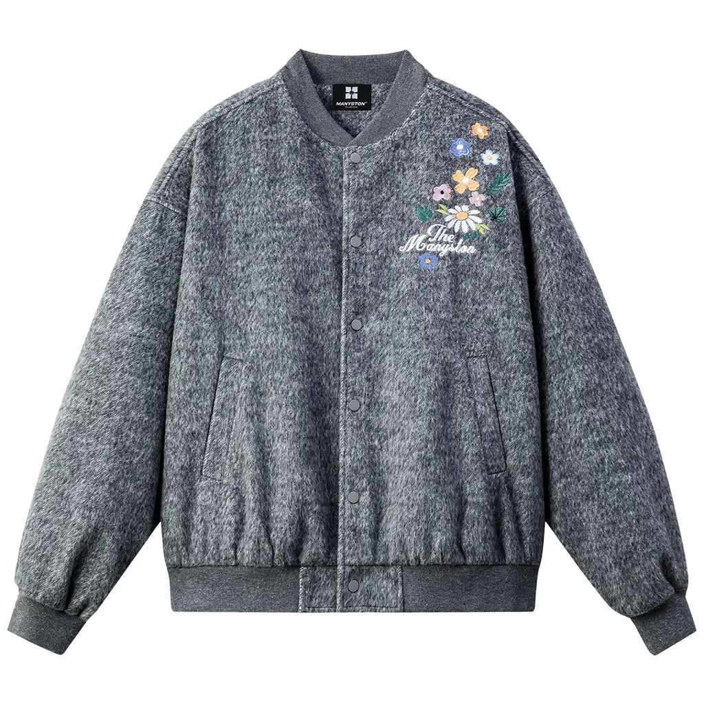 Mijin's same style MANYSTON American baseball jersey cardigan jacket men's spring and autumn loose jacket top