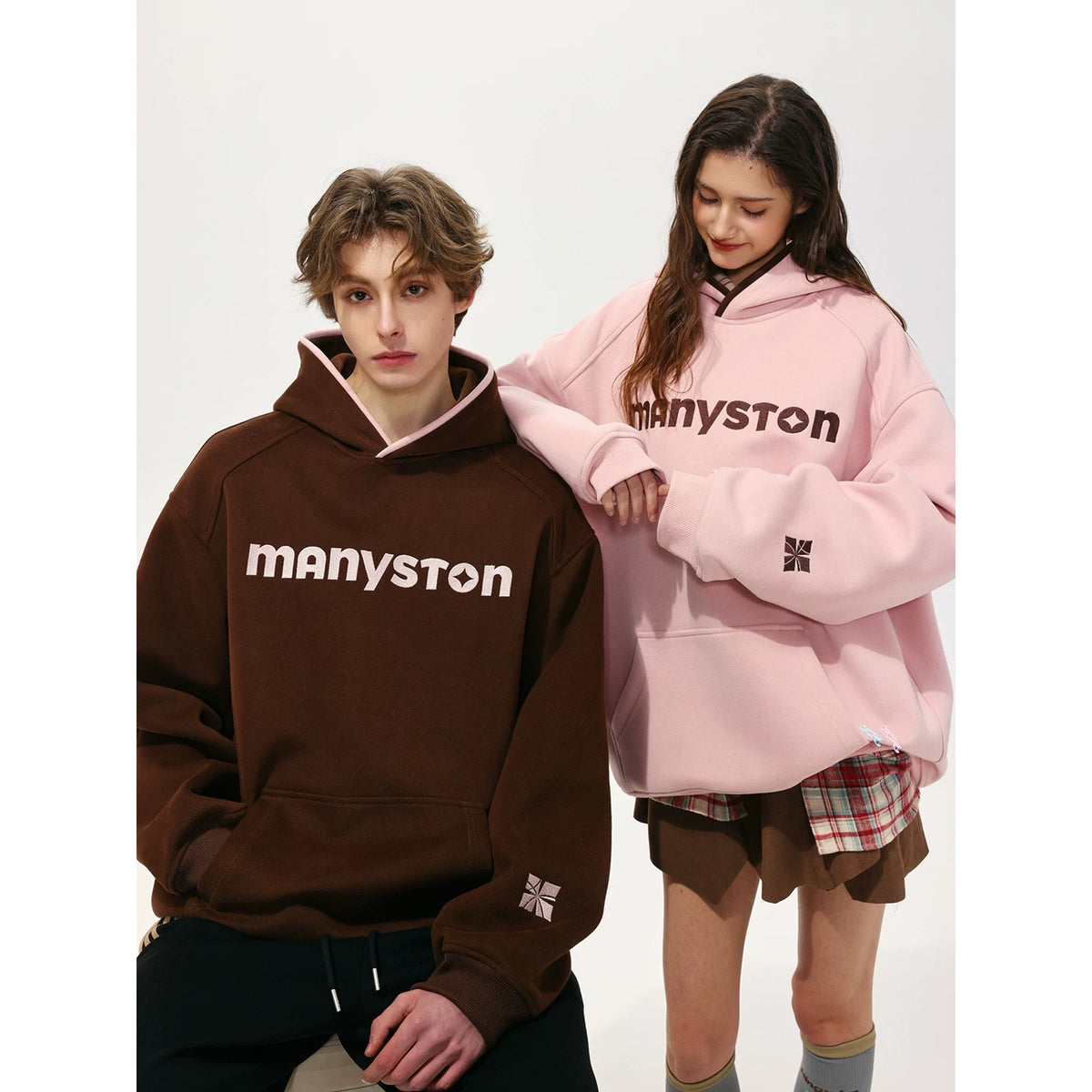 MANYSTON美式潮牌连帽卫衣男款青少年春秋季时尚宽松休闲百搭上衣