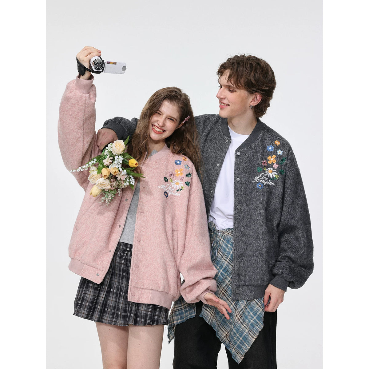 Mijin's same style MANYSTON American baseball jersey cardigan jacket men's spring and autumn loose jacket top