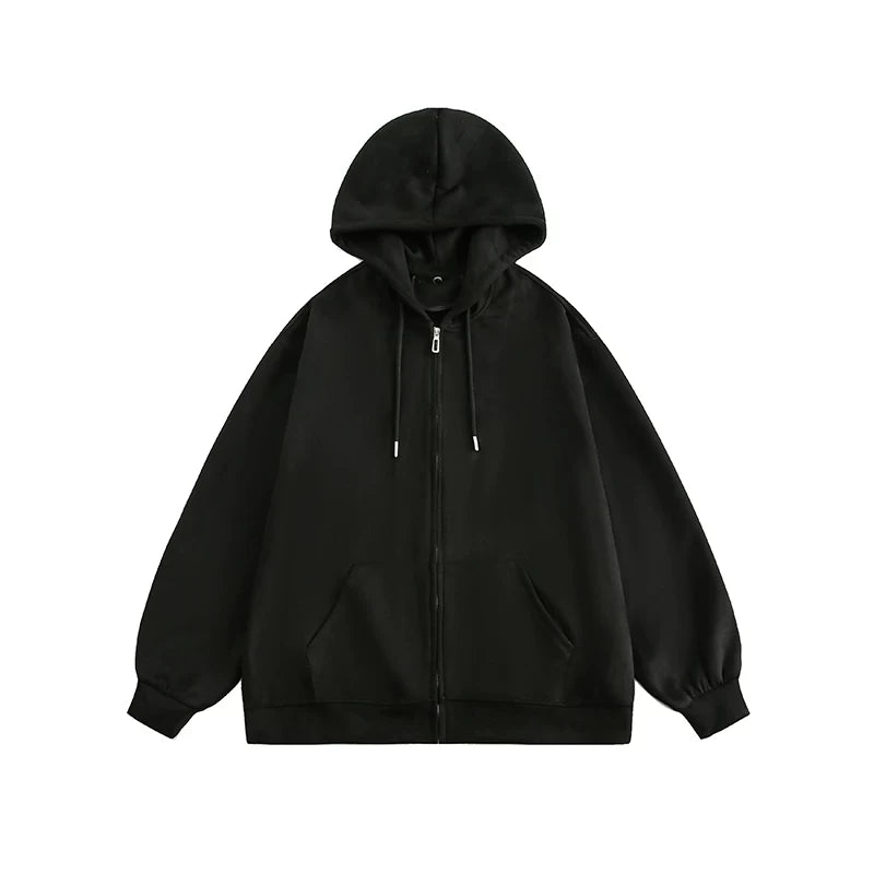 MANYSTON American hooded cardigan hoodie men's spring and autumn trendy brand 400g heavyweight couple suede jacket