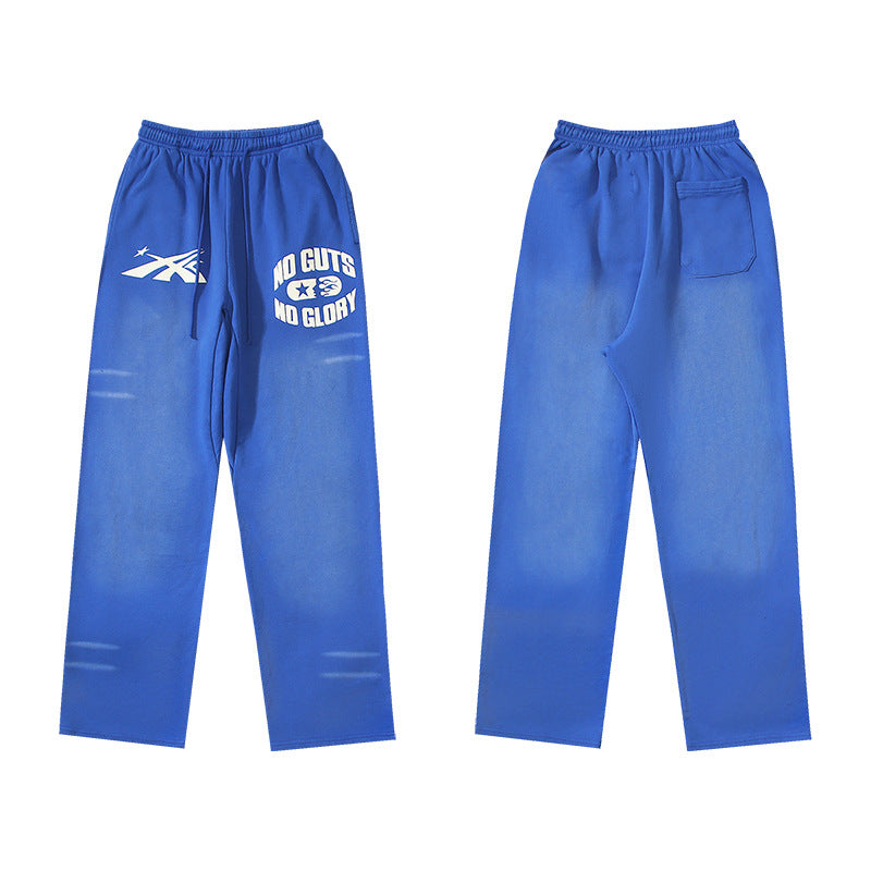 Cross border Fashion Hellstar Washed Retro Hip Hop American Street Printed Casual Cotton Pants Bathroom Pants