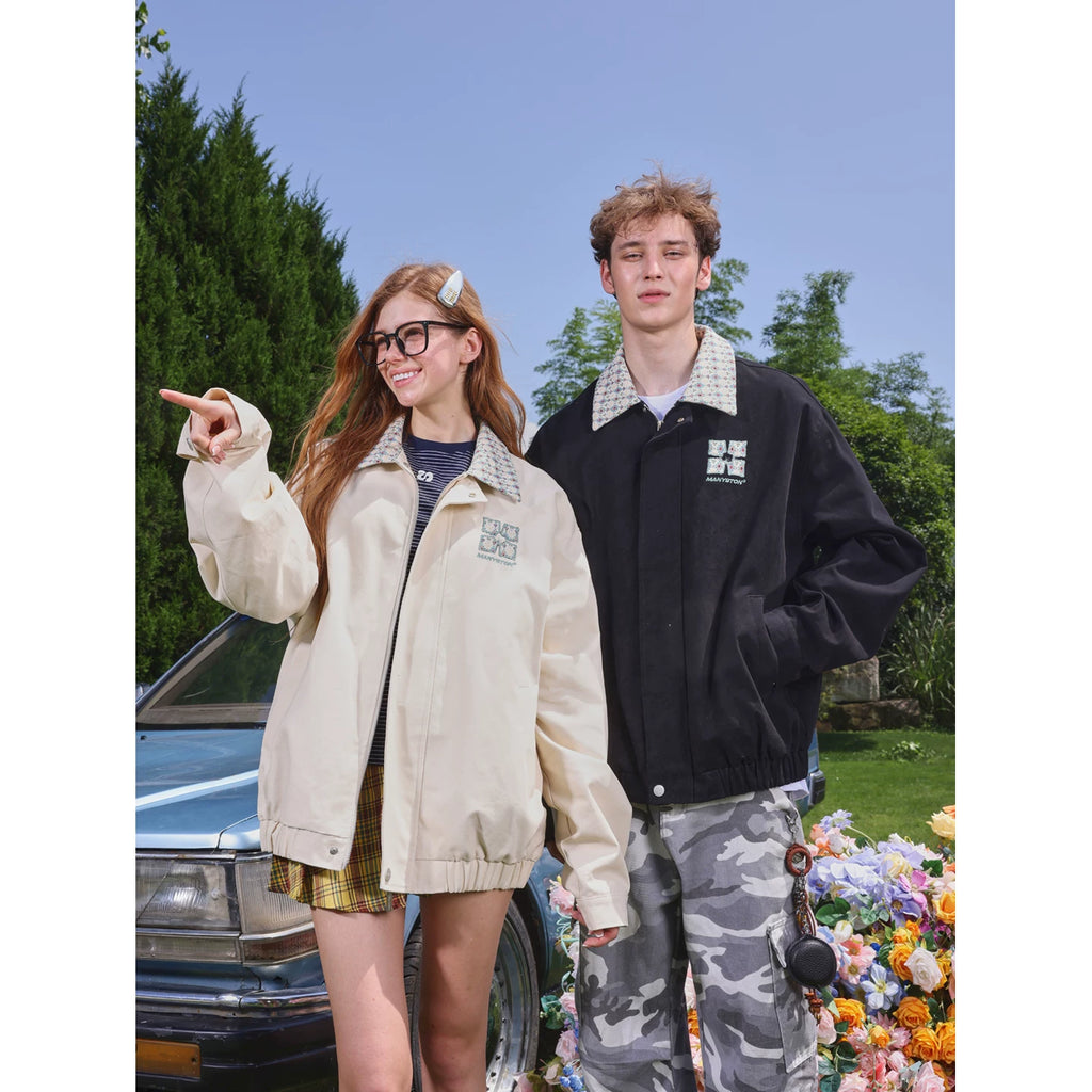 MANYSTON American pure cotton embroidered baseball jacket men's spring and autumn trendy brand European and American street flying jacket