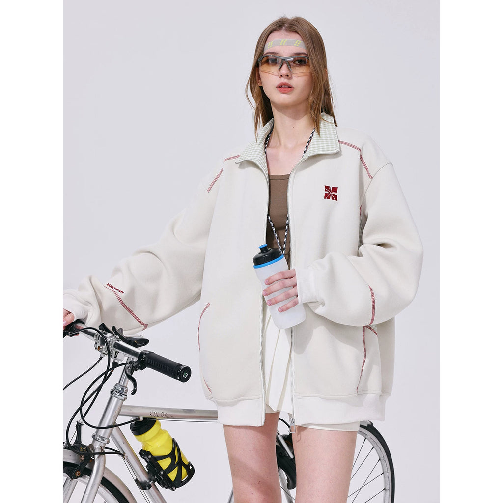 MANYSTON American fashion brand 420g heavyweight lapel cardigan sweatshirt men's style spring and autumn couple's top jacket