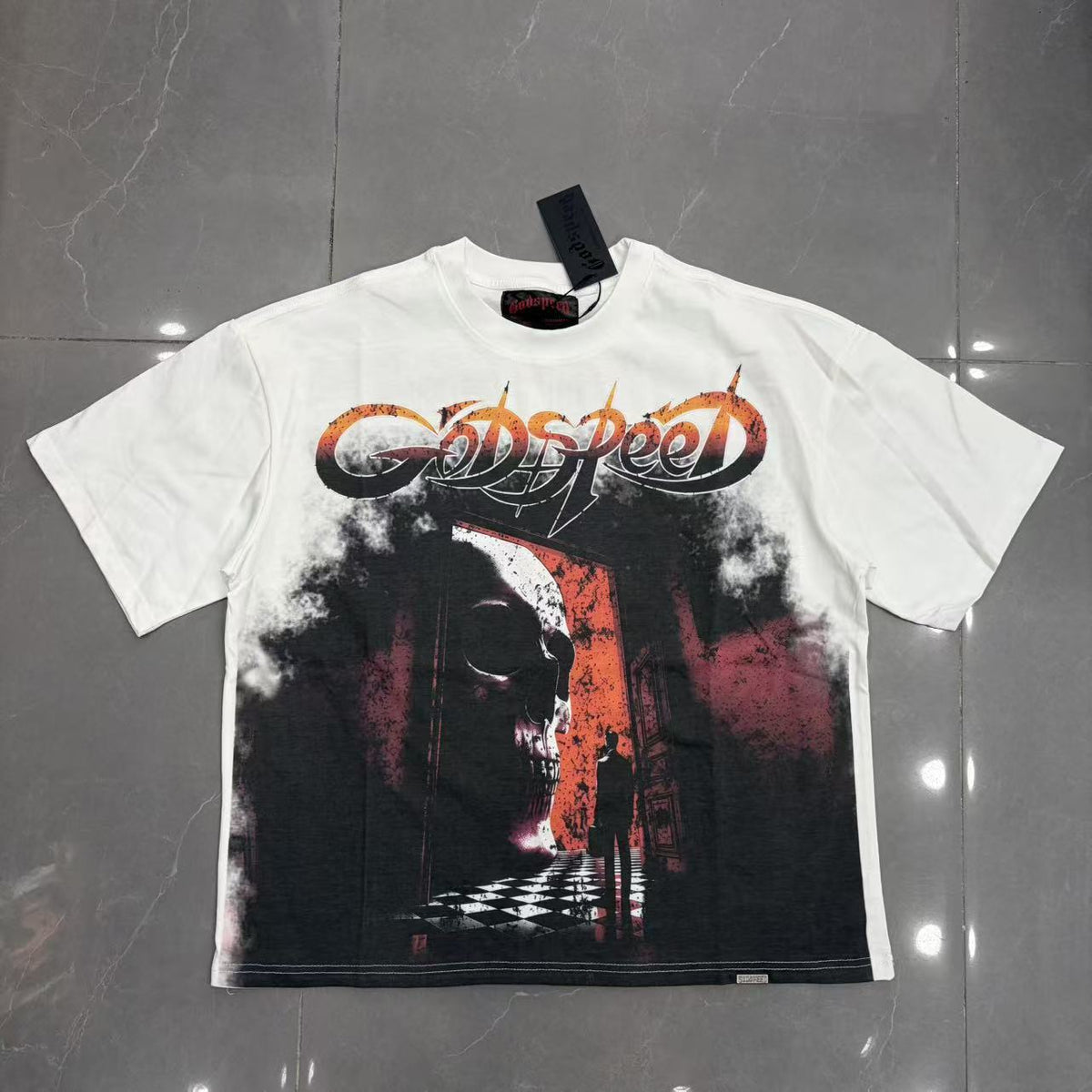 Cross border fashion Godspeed new American street hip-hop pure cotton retro vintage casual versatile short sleeved shirt