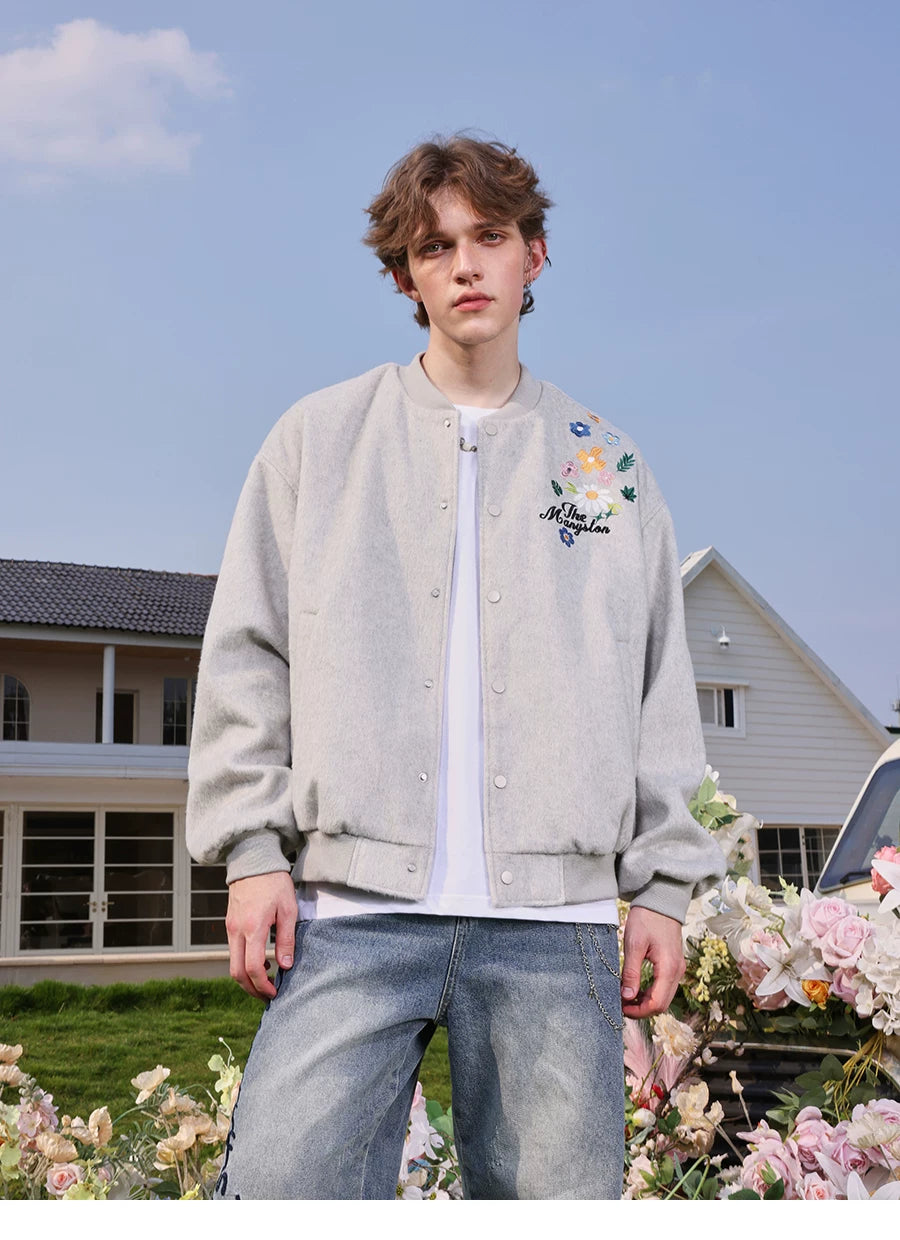 Zhuo Yuan's same style MANYSTON American baseball jacket men's spring and autumn couple loose jacket
