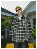Li Qing's same style MANYSTON American retro checkered long sleeved shirt, spring thin casual shirt jacket