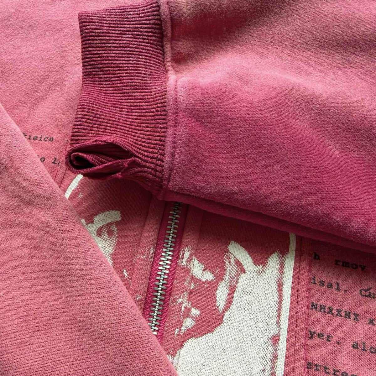 Cross border beauty trend E.R.D washed water distressed embroidered print hooded zipper pure cotton casual versatile hoodie jacket