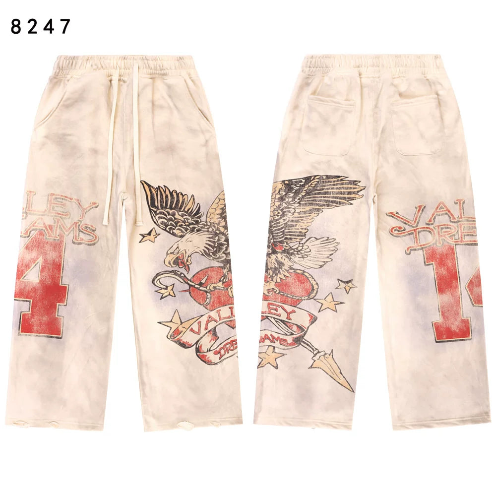 Vale Forever Valley Retro Printed High Street Trendy Casual Hoodie Pants Set