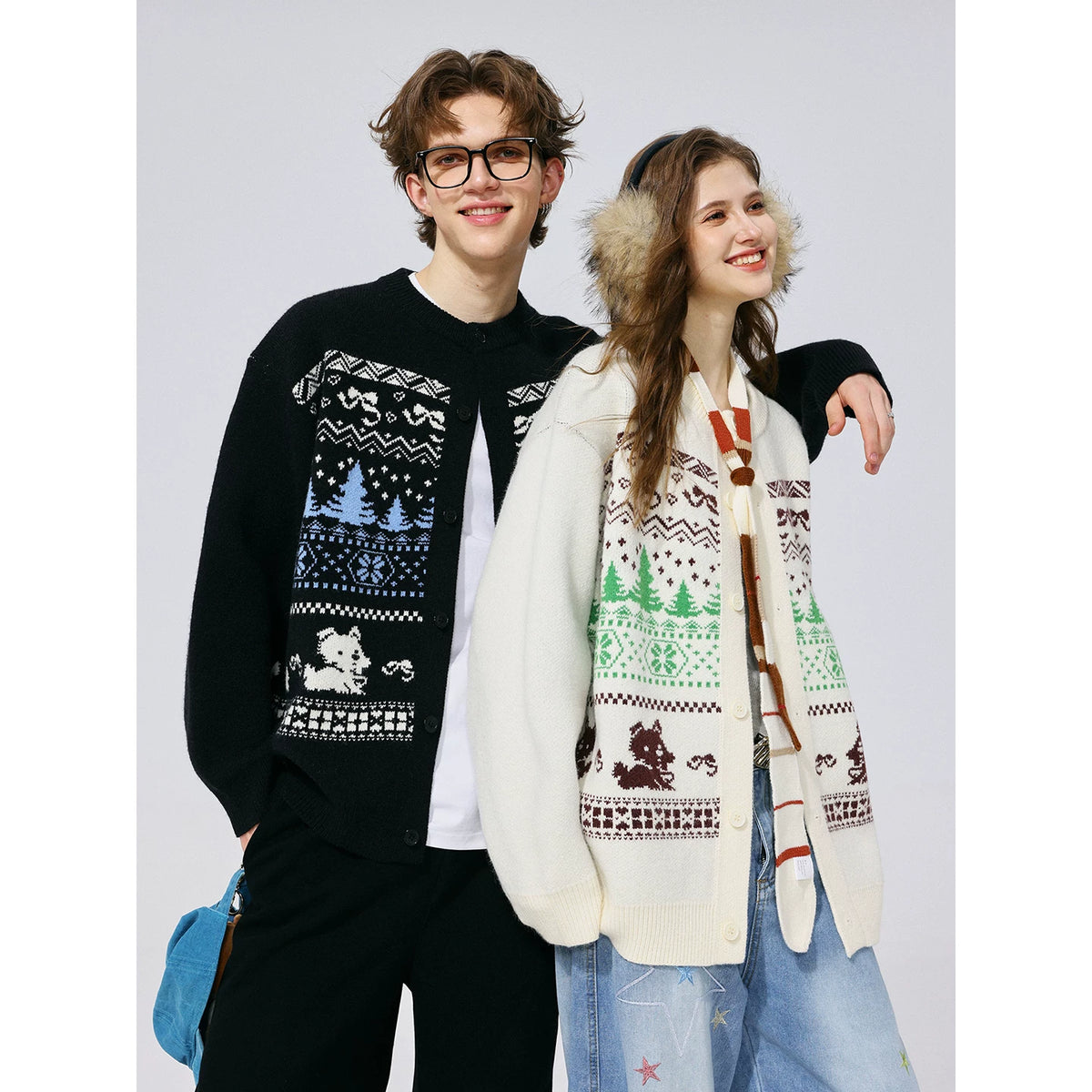 MANYSTON American cardigan knitted sweater men's autumn and winter trendy brand loose youth casual jacket