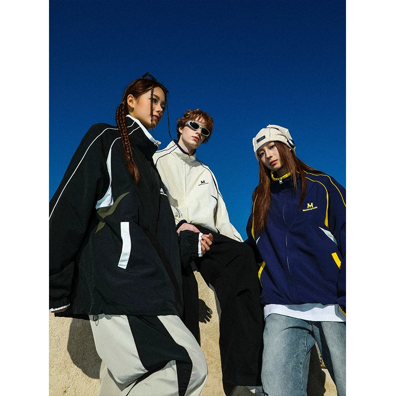 MANYSTON European and American Street Leisure Sports Jacket Men's Spring and Autumn Youth Trendy Brand Stand up Pilot Jacket