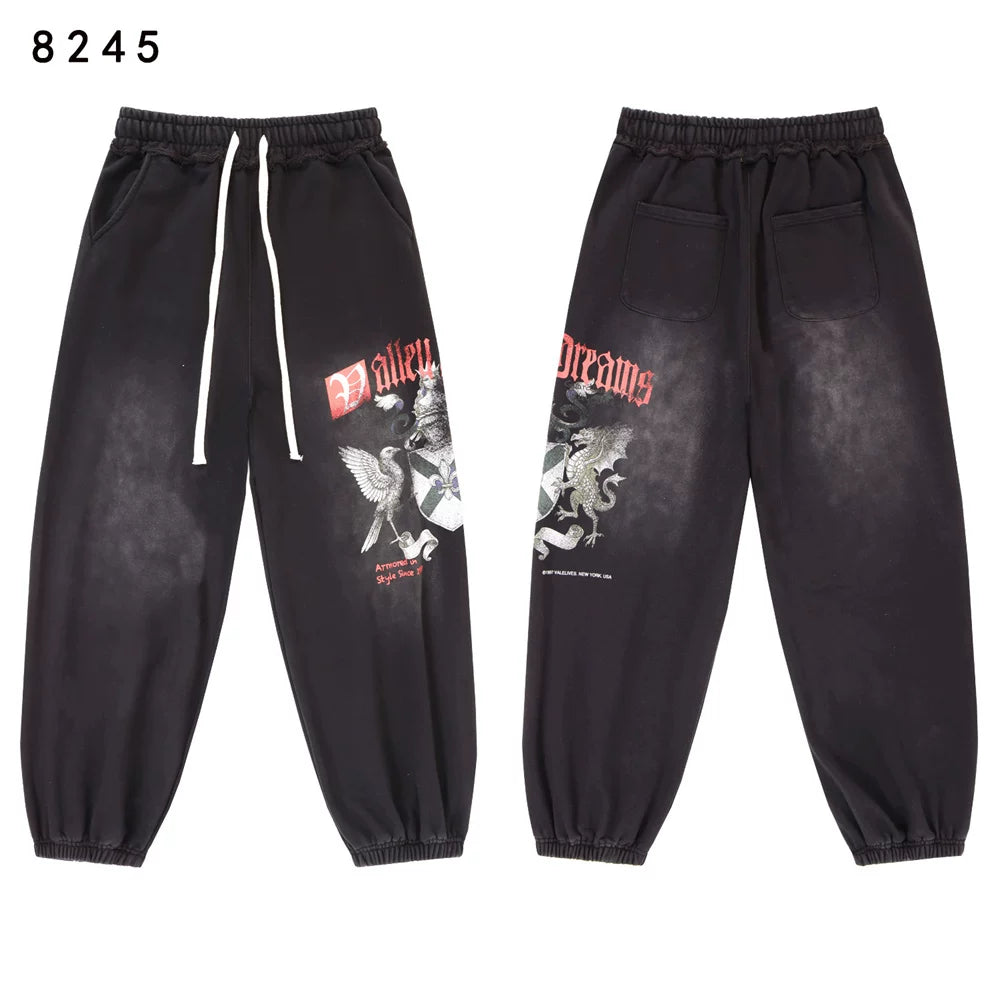 Vale Forever Valley Retro Printed High Street Trendy Casual Hoodie Pants Set