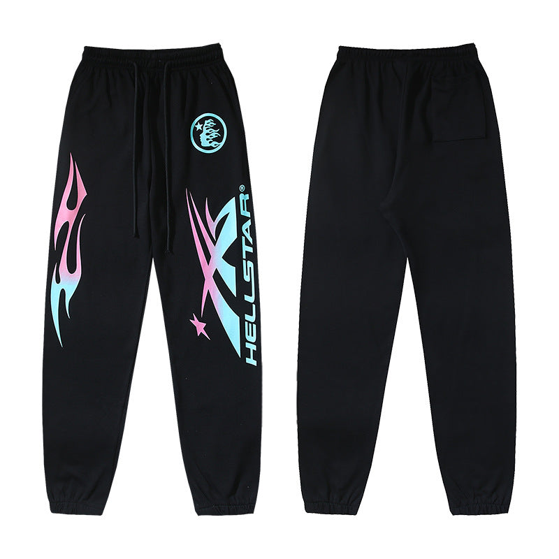 Cross border Fashion Hellstar Washed Retro Hip Hop American Street Printed Casual Cotton Pants Bathroom Pants