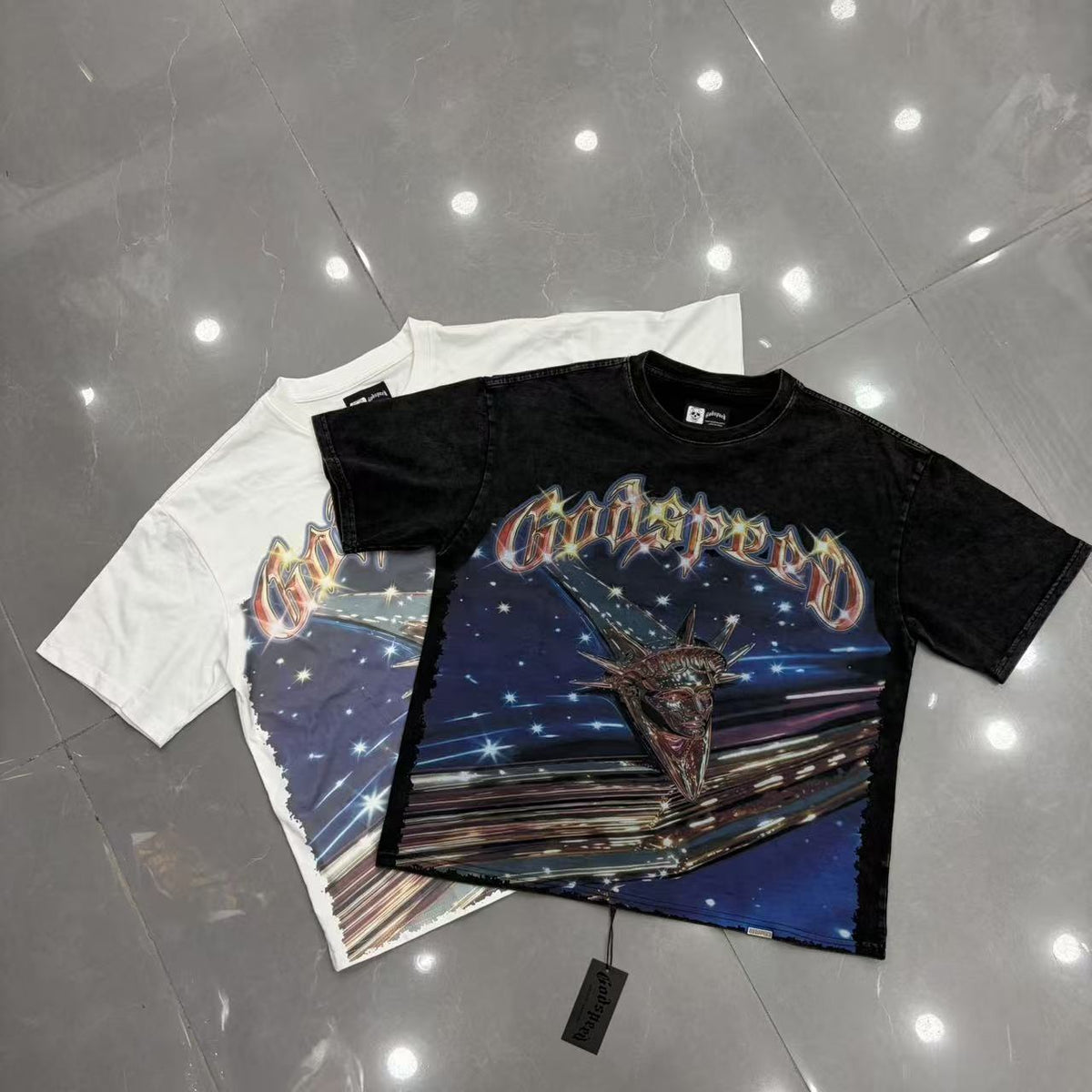 Cross border fashion Godspeed new American street hip-hop pure cotton retro vintage casual versatile short sleeved shirt