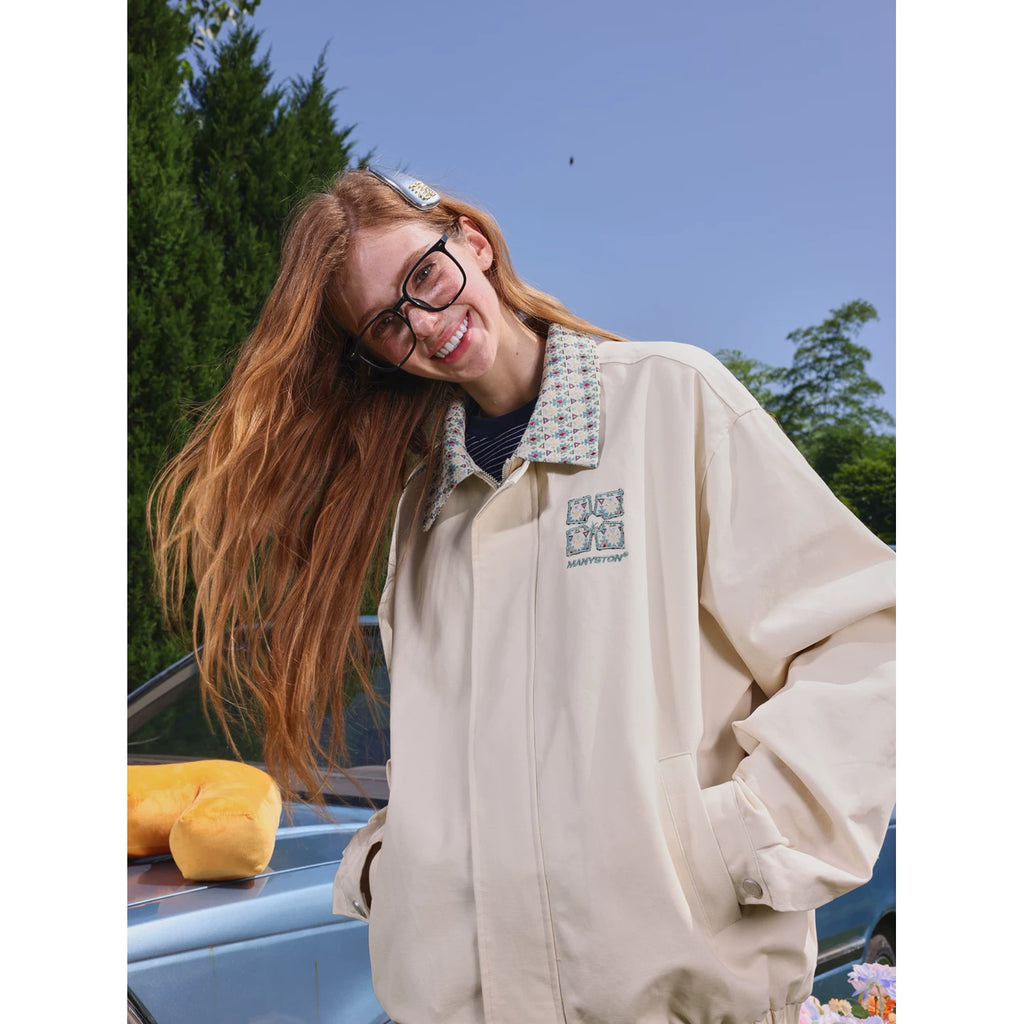 MANYSTON American pure cotton embroidered baseball jacket men's spring and autumn trendy brand European and American street flying jacket