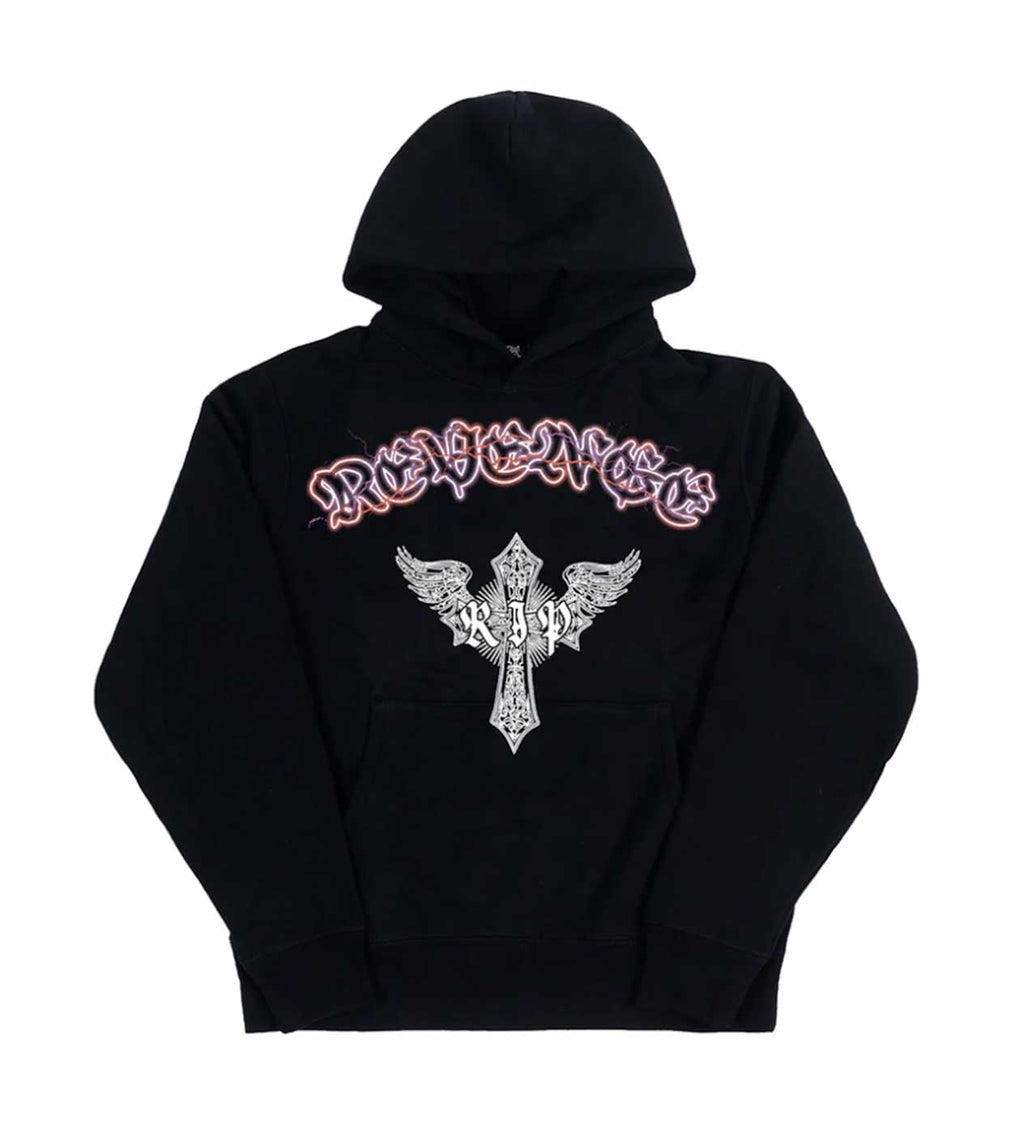 Revenge Skeleton Angel Hoodie Black