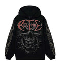 Revenge Skull Flame Hoodie Black