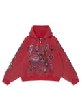 Righteous Risen King Zip Up Hoodie Red