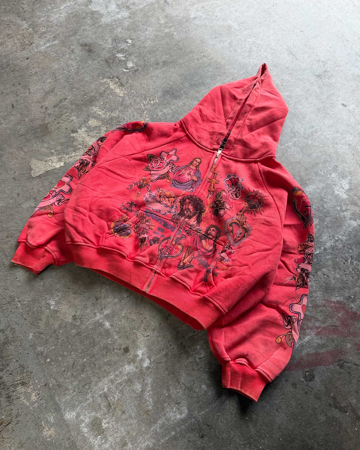 Righteous Risen King Zip Up Hoodie Red