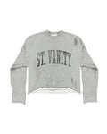 Saint Vanity Black Badgers Distressed Crewneck Grey