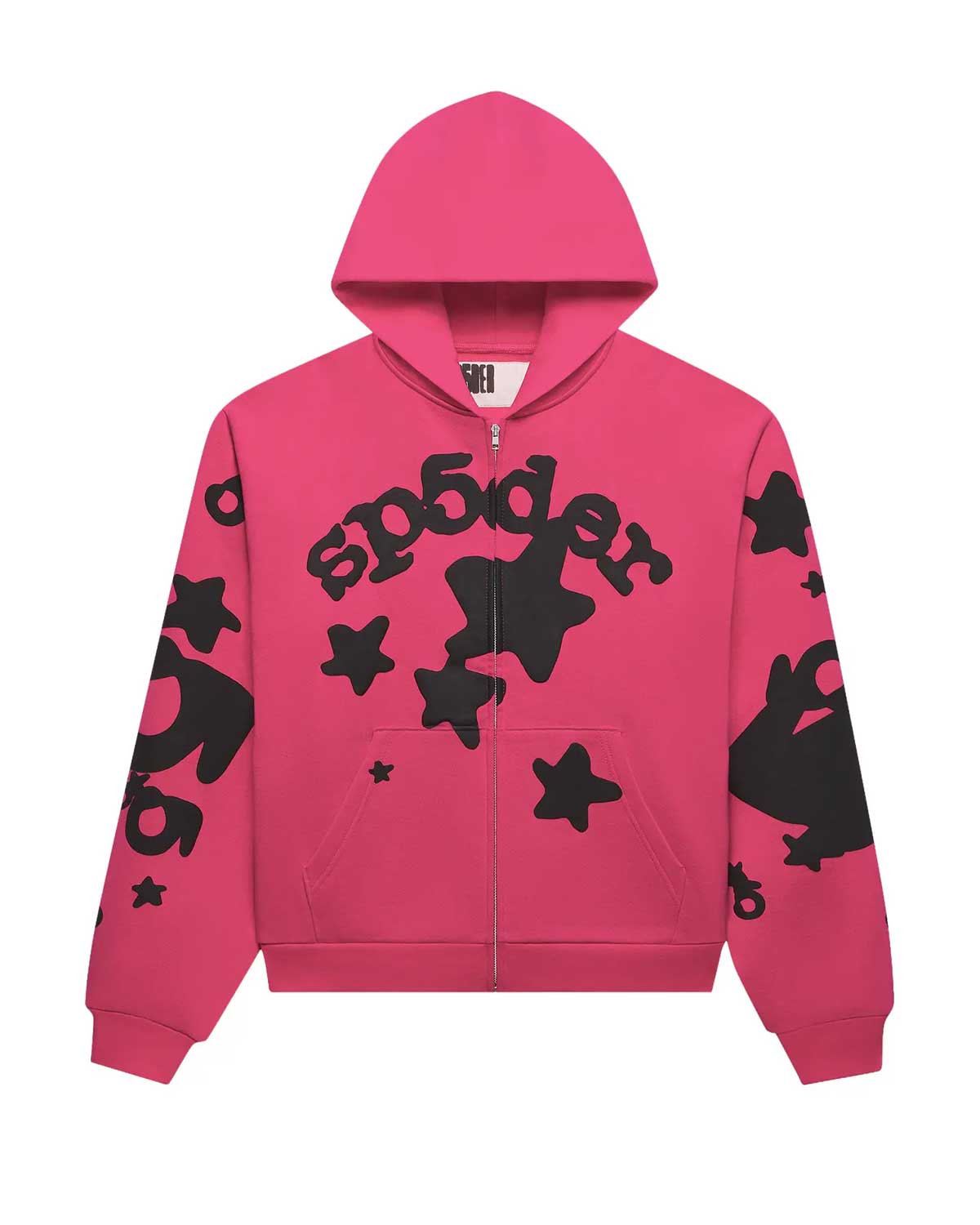 Sp5der Beluga Zip Up Hoodie Pink