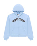 Sp5der OG Logo Mixed Stone Zip Up Hoodie Rock Blue