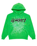 Sp5der P*nk Hoodie V2 Rhinestone Slime Green