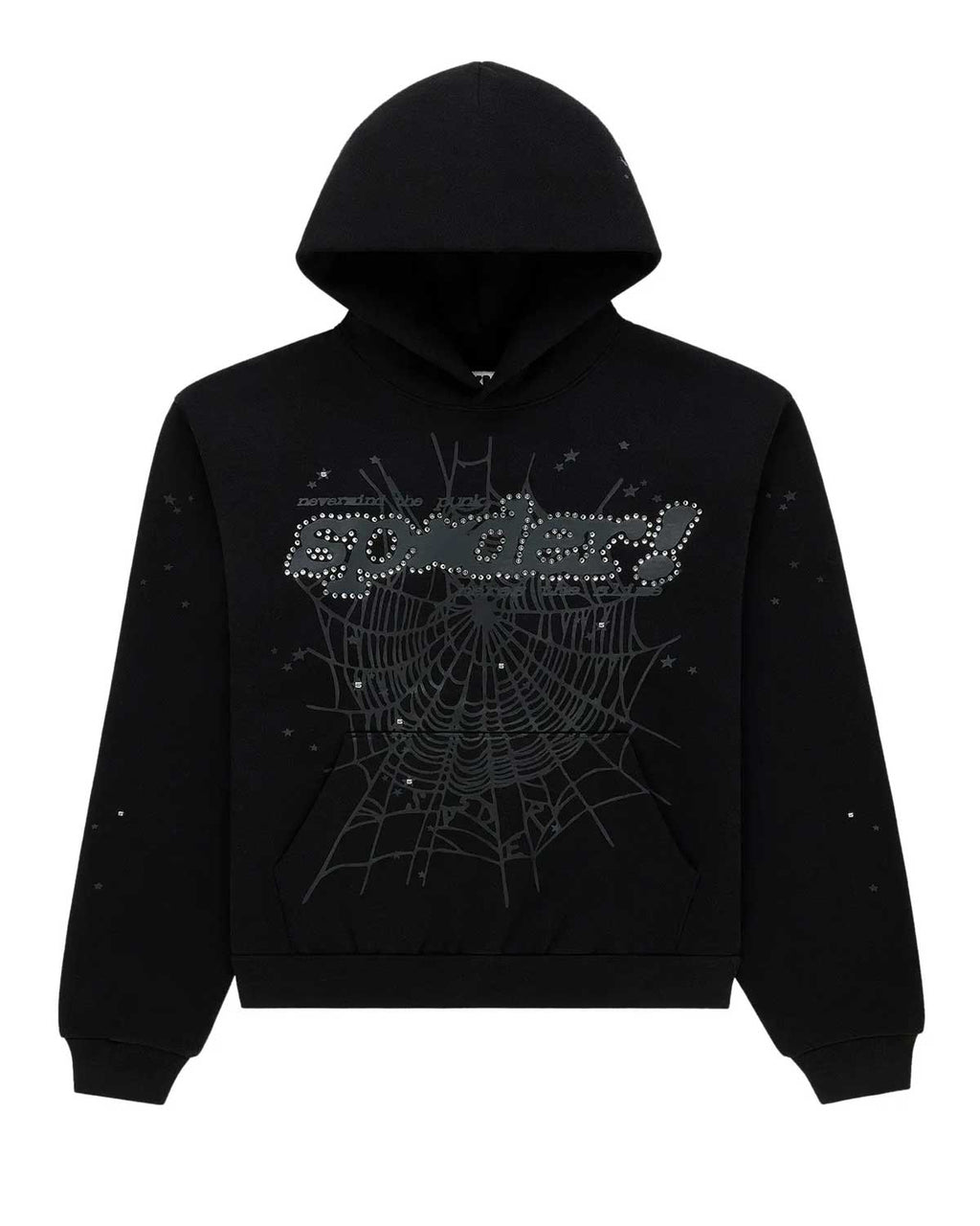 Sp5der P*nk V2 Rhinestone Hoodie Black