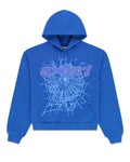 Sp5der Rhinestone Punk V2 Hoodie Blue