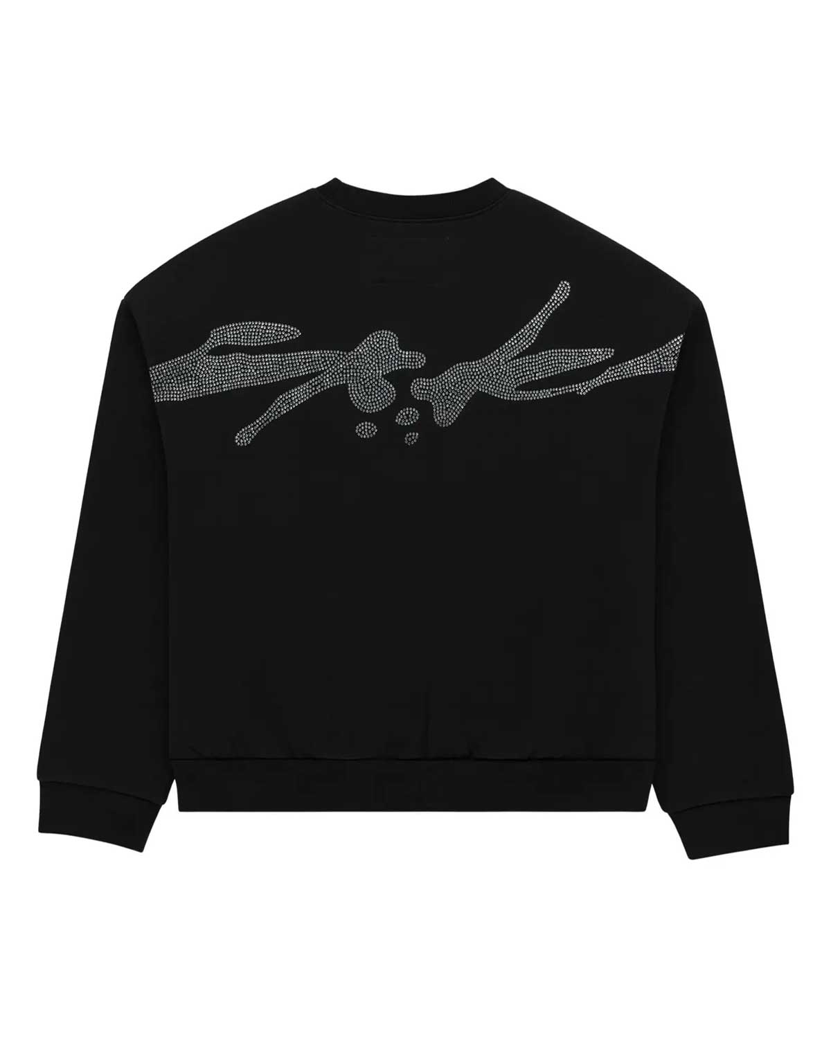 Sp5der Rhinestone TM Crewneck Black