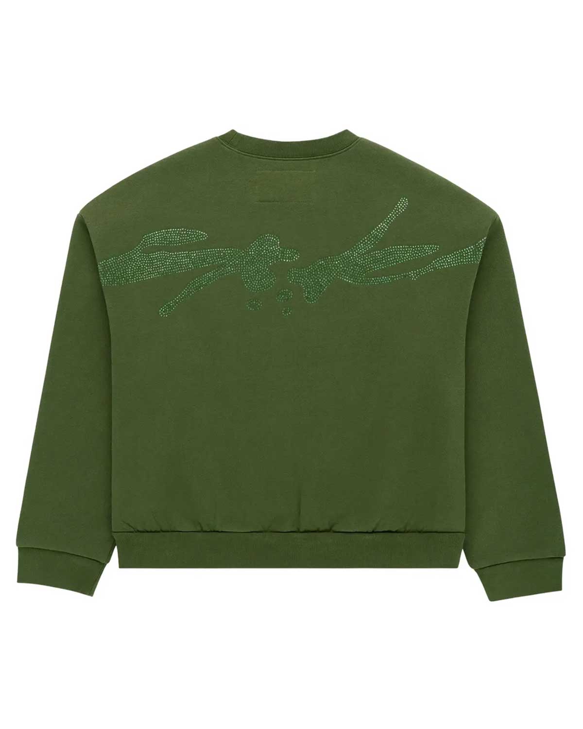 Sp5der Rhinestone TM Crewneck Xanadu Green