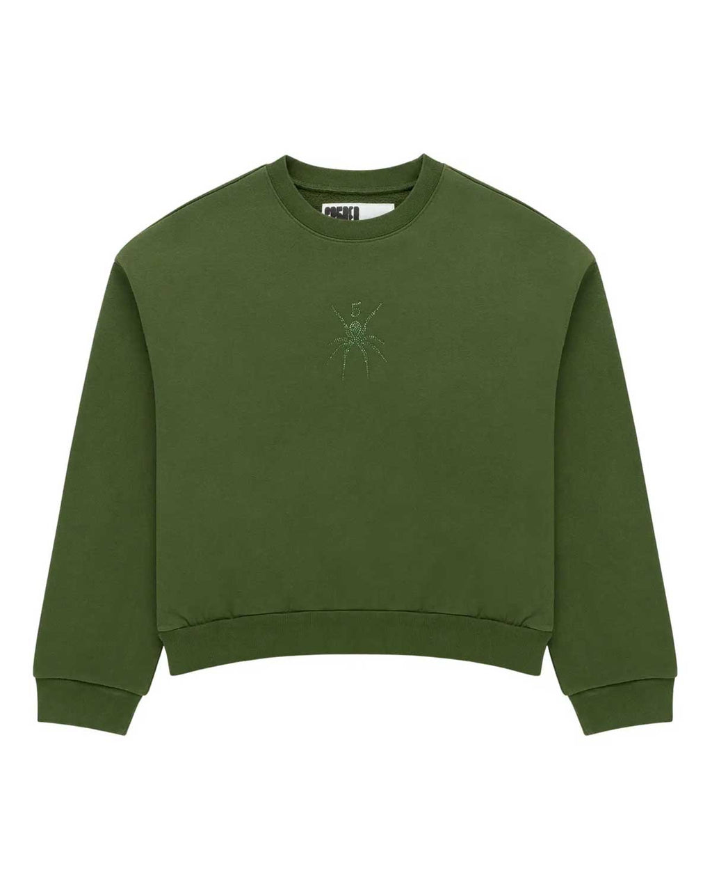 Sp5der Rhinestone TM Crewneck Xanadu Green