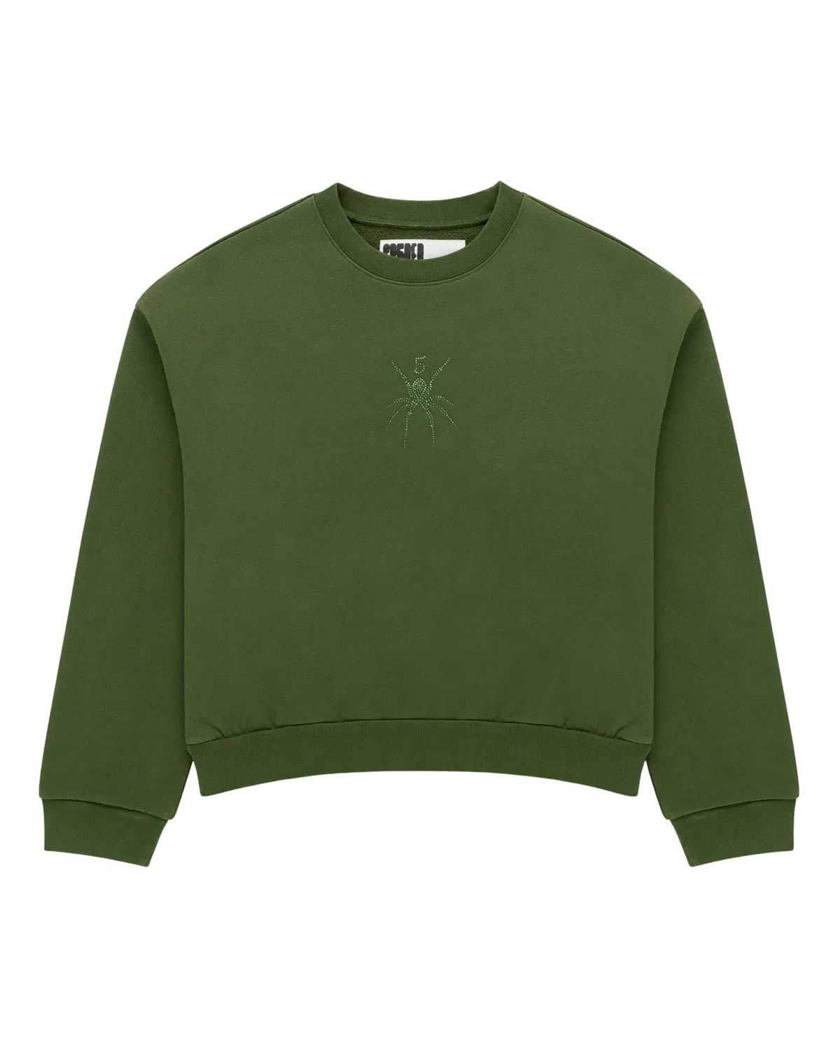 Sp5der Rhinestone TM Crewneck Xanadu Green
