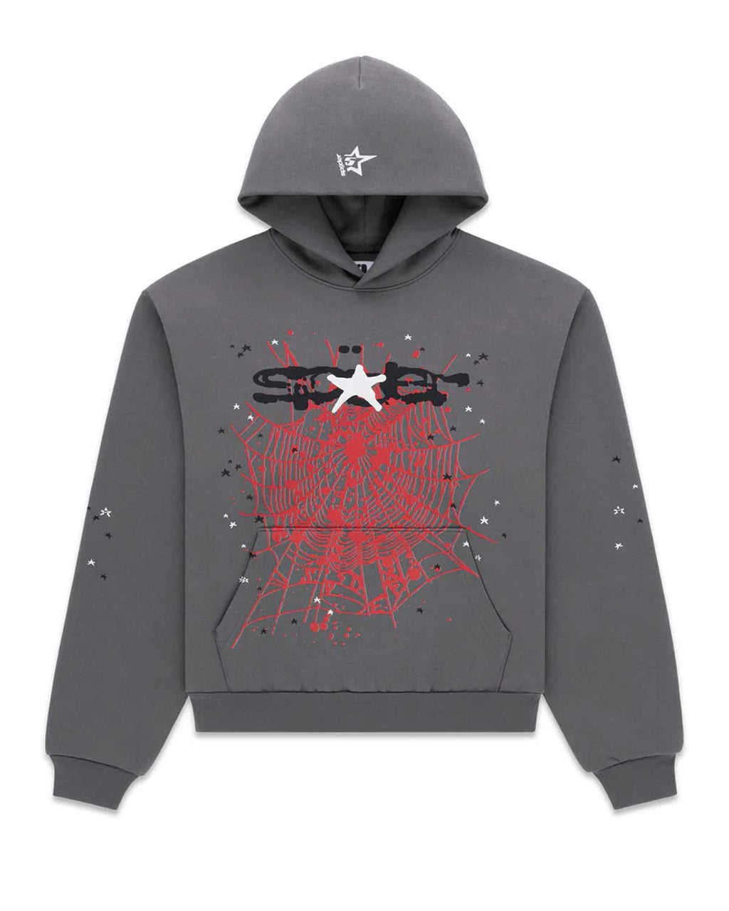 Sp5der Splat Punk Hoodie Slate Grey