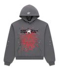 Sp5der Splat Punk Hoodie Slate Grey