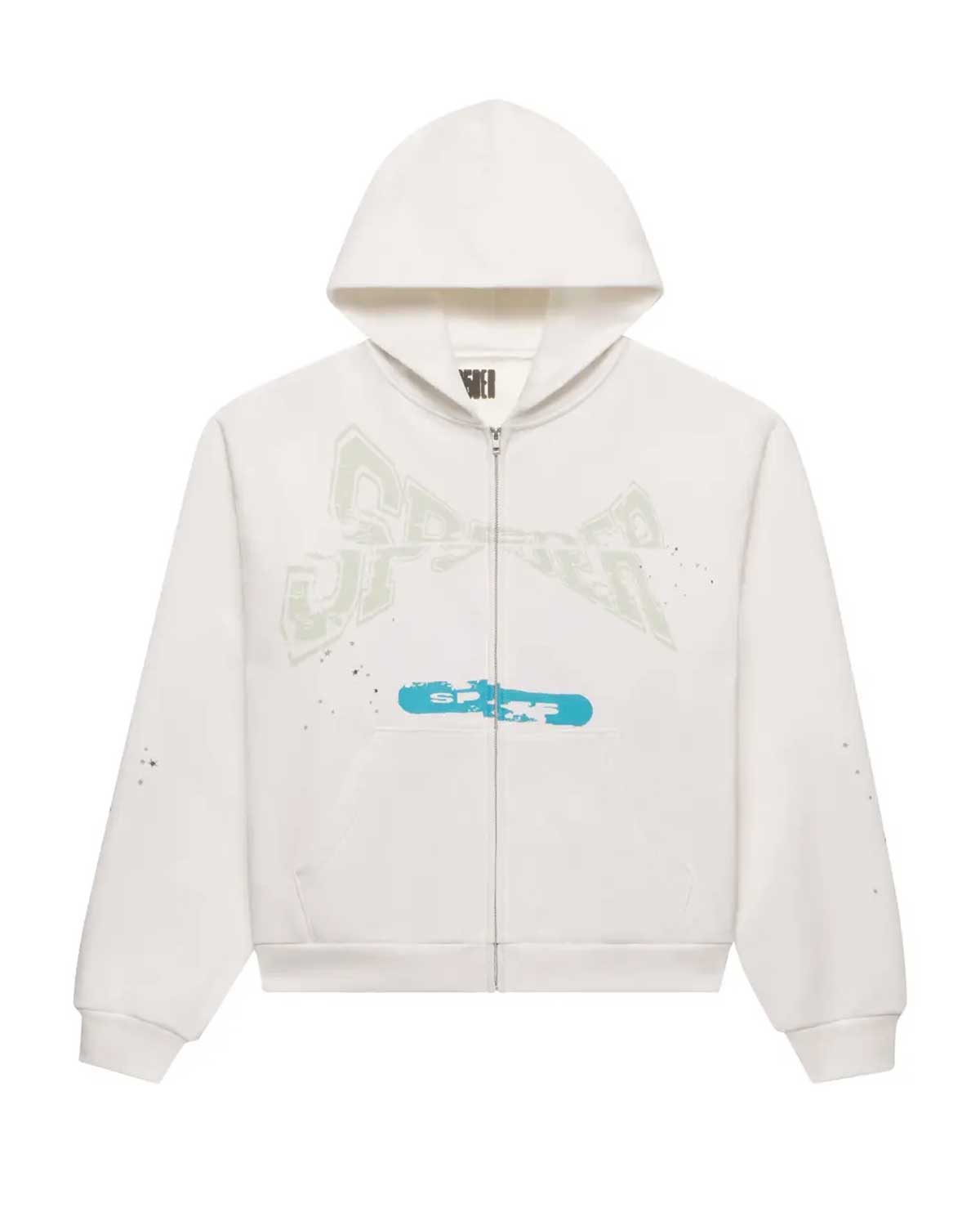 Sp5der T&F Zip-Up Hoodie White