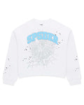 Sp5der Varsity Web Crewneck White
